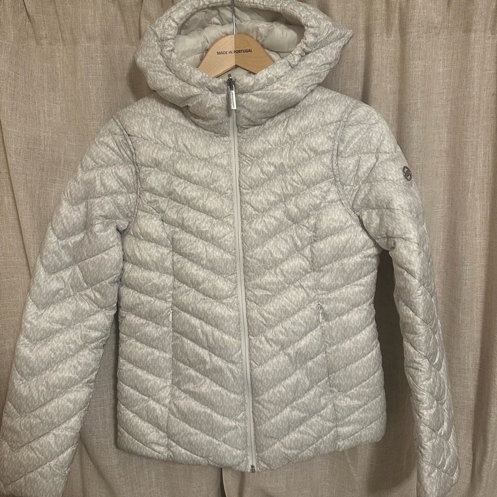 Michael Kors Women's Silver Puffer Jacket